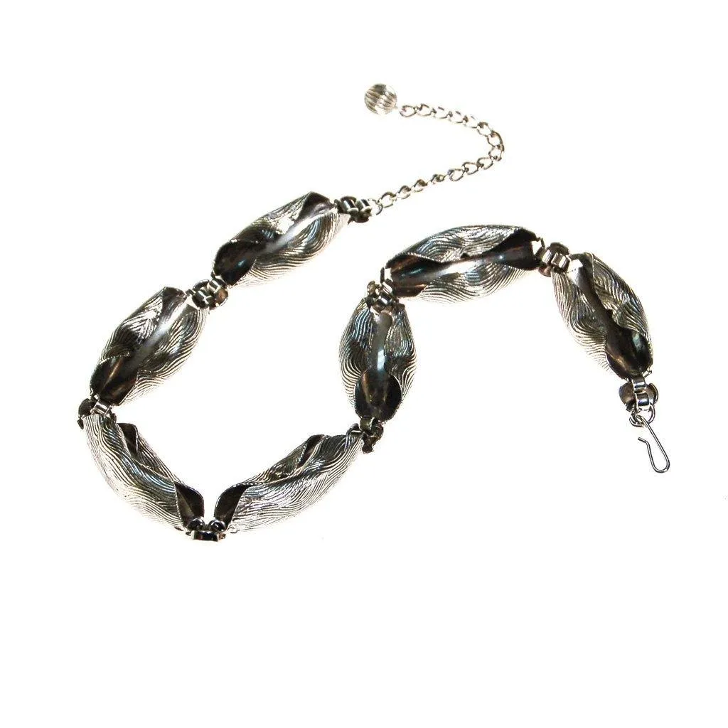 Abstract Modernist Silver Collar Necklace