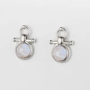 Adele Equestrian Horse Bit Earring Moonstone & Sterling Silver