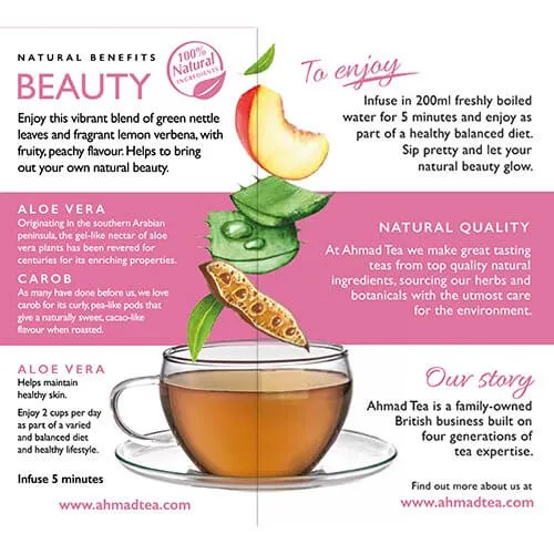 Ahmad Peach, Carob & Rose Petals "Beauty" Infusion 20 teabags