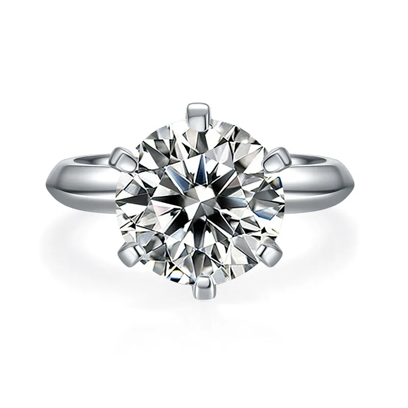 Ainuoshi Round Cut 11mm Moissanite Diamond Six-prong Solitaire Ring