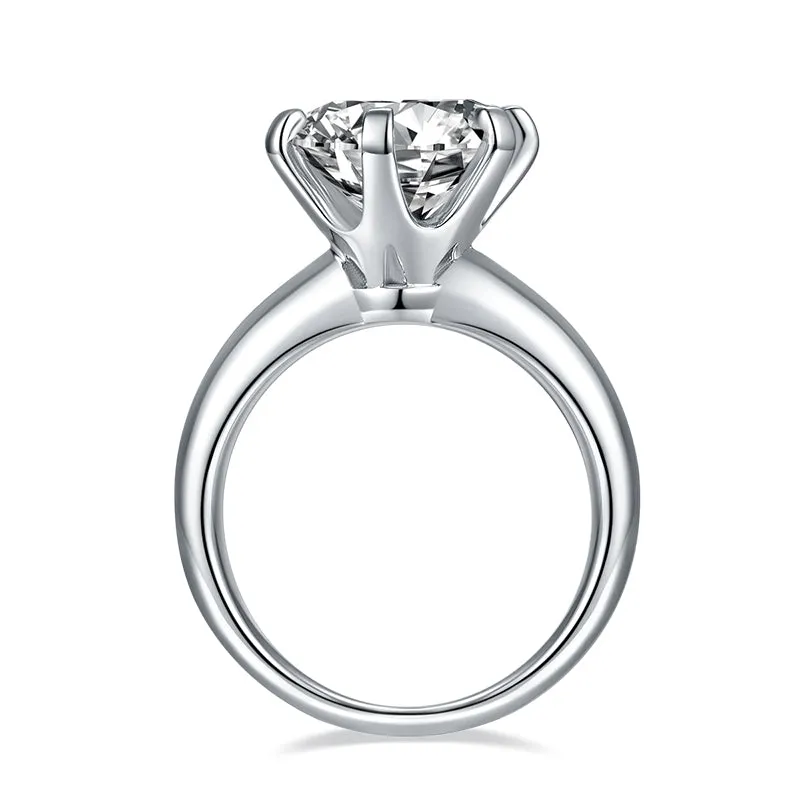 Ainuoshi Round Cut 11mm Moissanite Diamond Six-prong Solitaire Ring