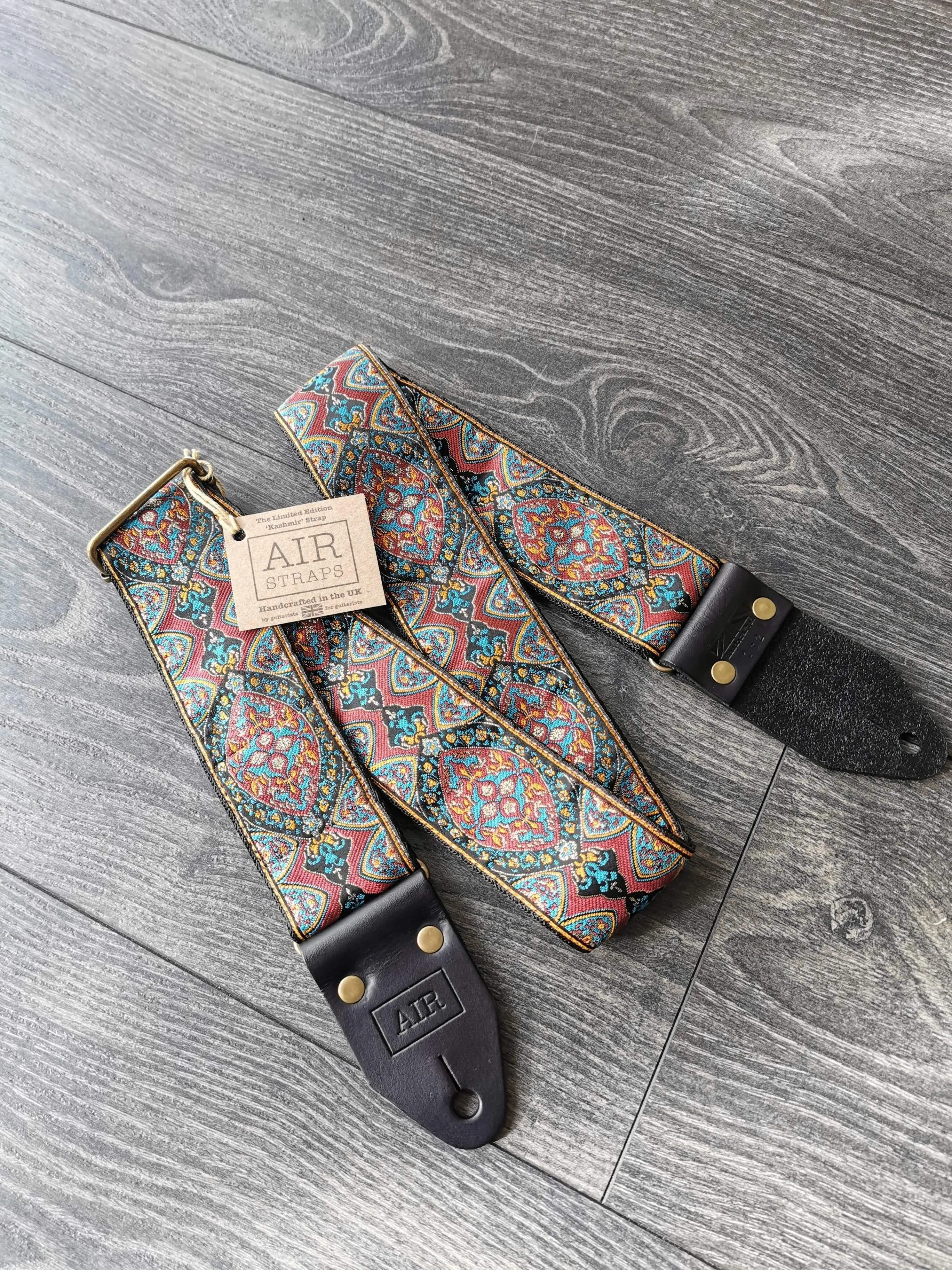 AIR Kashmir Premium handcrafted Boutique Guitar Straps made in the UK.