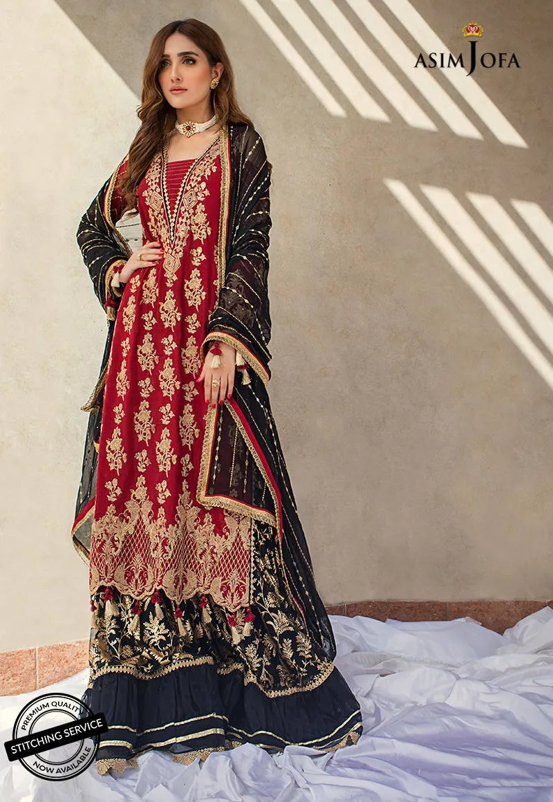 AJLE-11 | Asim Jofa Chiffon Collection 2021 Limited Edition | Unstitched Embroidered Chiffon Suits