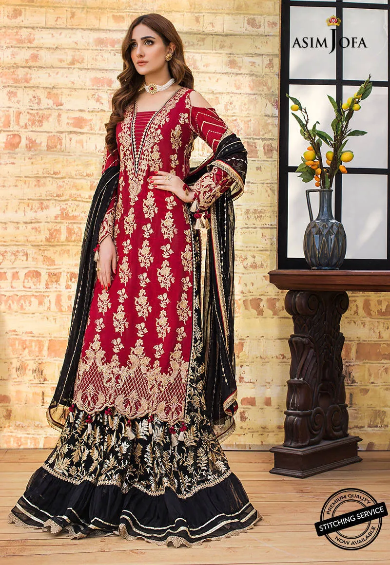AJLE-11 | Asim Jofa Chiffon Collection 2021 Limited Edition | Unstitched Embroidered Chiffon Suits