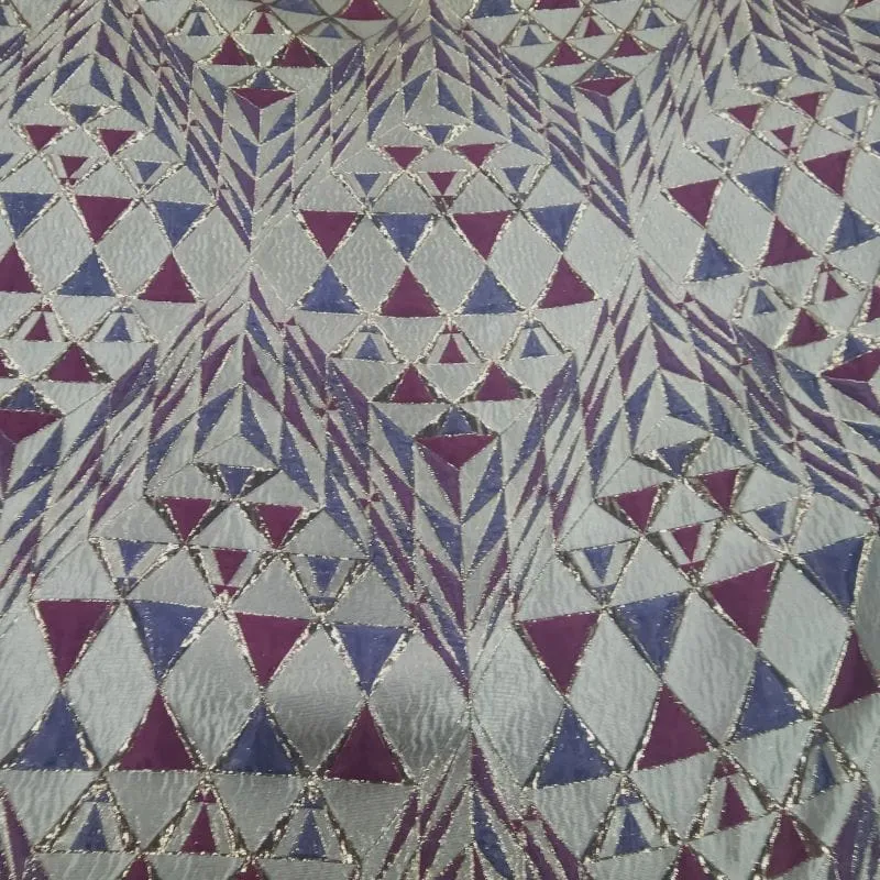 Alexa Brocade Fabric Maroon/ Lavender 150 cm