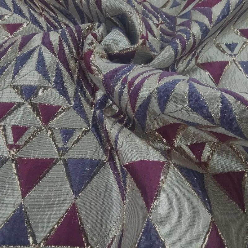 Alexa Brocade Fabric Maroon/ Lavender 150 cm
