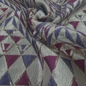 Alexa Brocade Fabric Maroon/ Lavender 150 cm