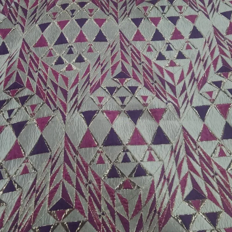 Alexa Brocade Fabric Purple/Magenta 150 cm