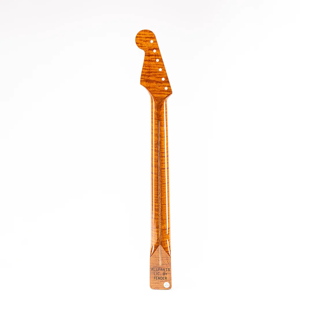 Allparts Select "Licensed by Fender®" AAA  Roasted Flame Maple "VIN-MOD" Replacement Neck for Stratocaster® - Nitro Finish