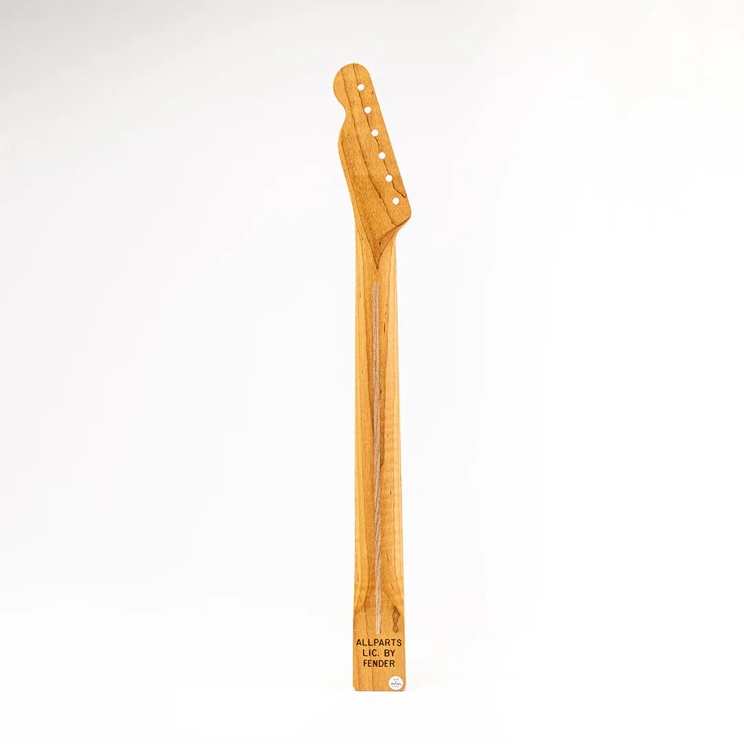 Allparts Select "Licensed by Fender®" AAA  Roasted Flame Maple "VIN-MOD" Replacement Neck for Telecaster® - Unfinished - Soft V Shape