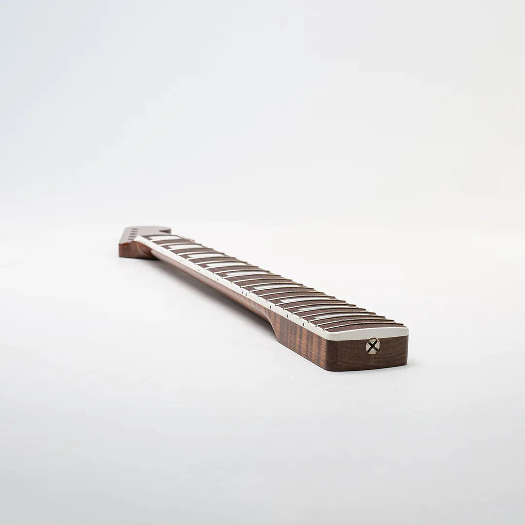 Allparts Select "Licensed by Fender®" AAA  Roasted Flame Maple Vintage Deluxe Replacement Neck for Jazzmaster® - Nitro Finish - Bound with Block Inlays