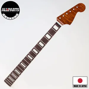 Allparts Select "Licensed by Fender®" AAA  Roasted Flame Maple Vintage Deluxe Replacement Neck for Jazzmaster® - Nitro Finish - Bound with Block Inlays
