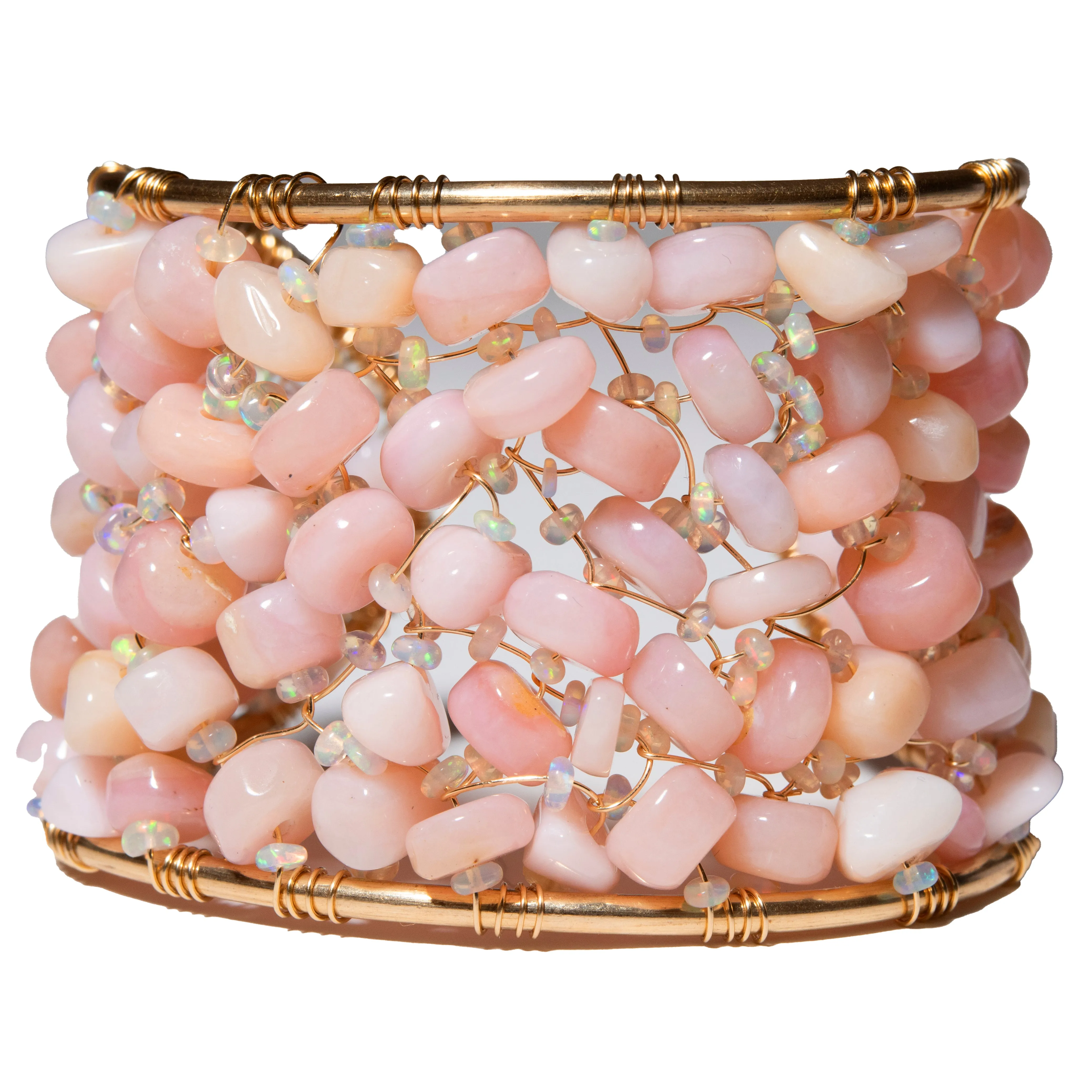 Angel Skin Coral and Opal Lace Cuff