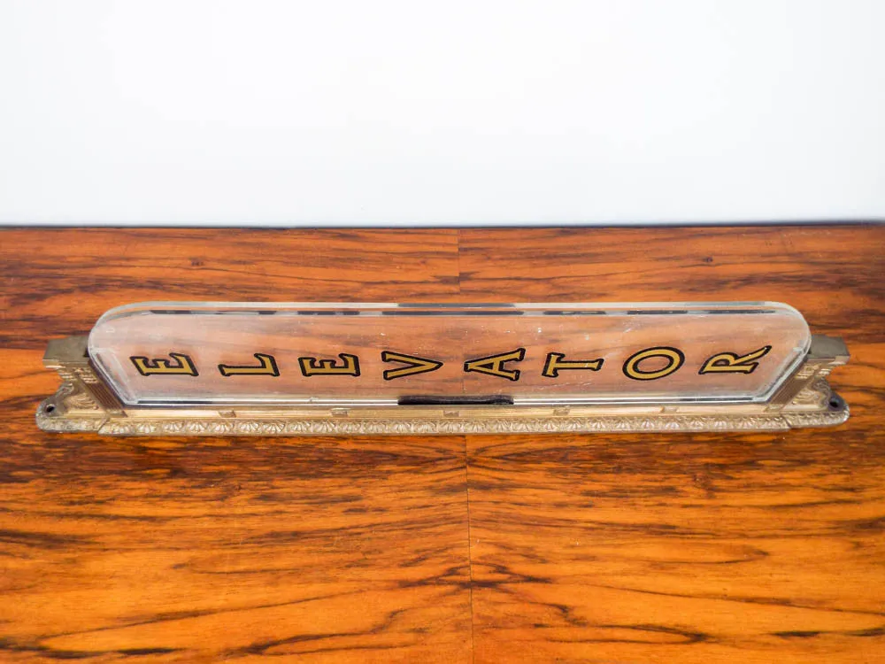 Art Deco  Movie Theater Brass Sign ~ Elevator