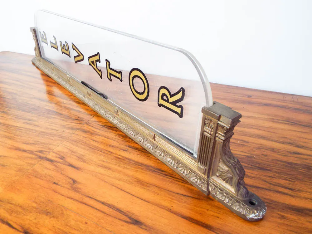 Art Deco  Movie Theater Brass Sign ~ Elevator