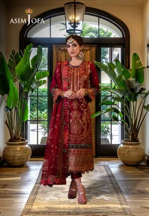 Asim Jofa | Luxury CAMBRIC 3 PCS '24 | AJFILE-21