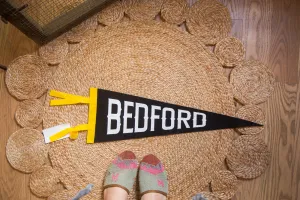 Bedford NY Felt Pennant Black and White