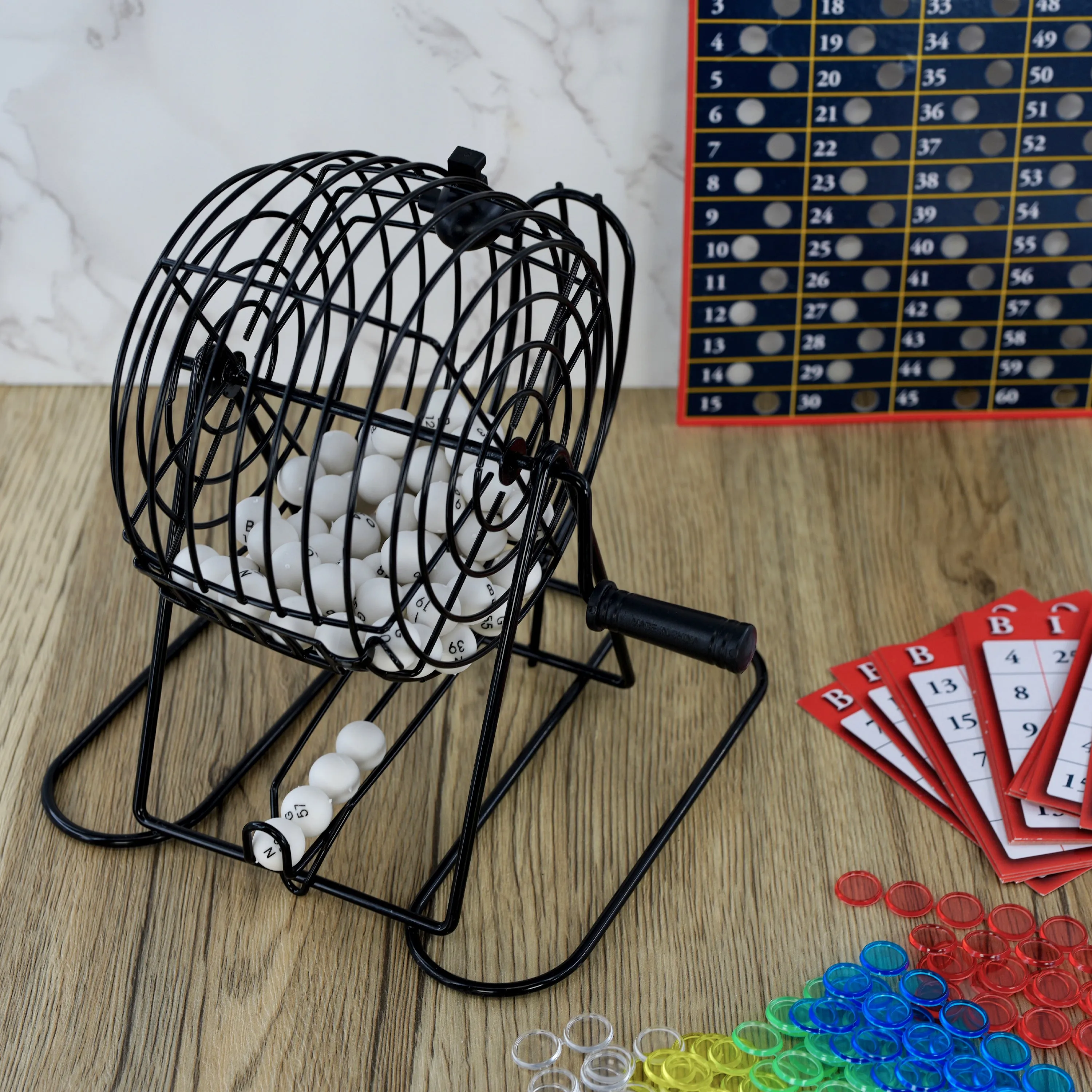 Bingo Lotto Set with Metal Cage