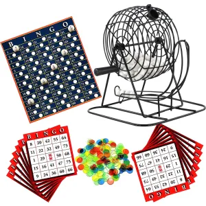 Bingo Lotto Set with Metal Cage