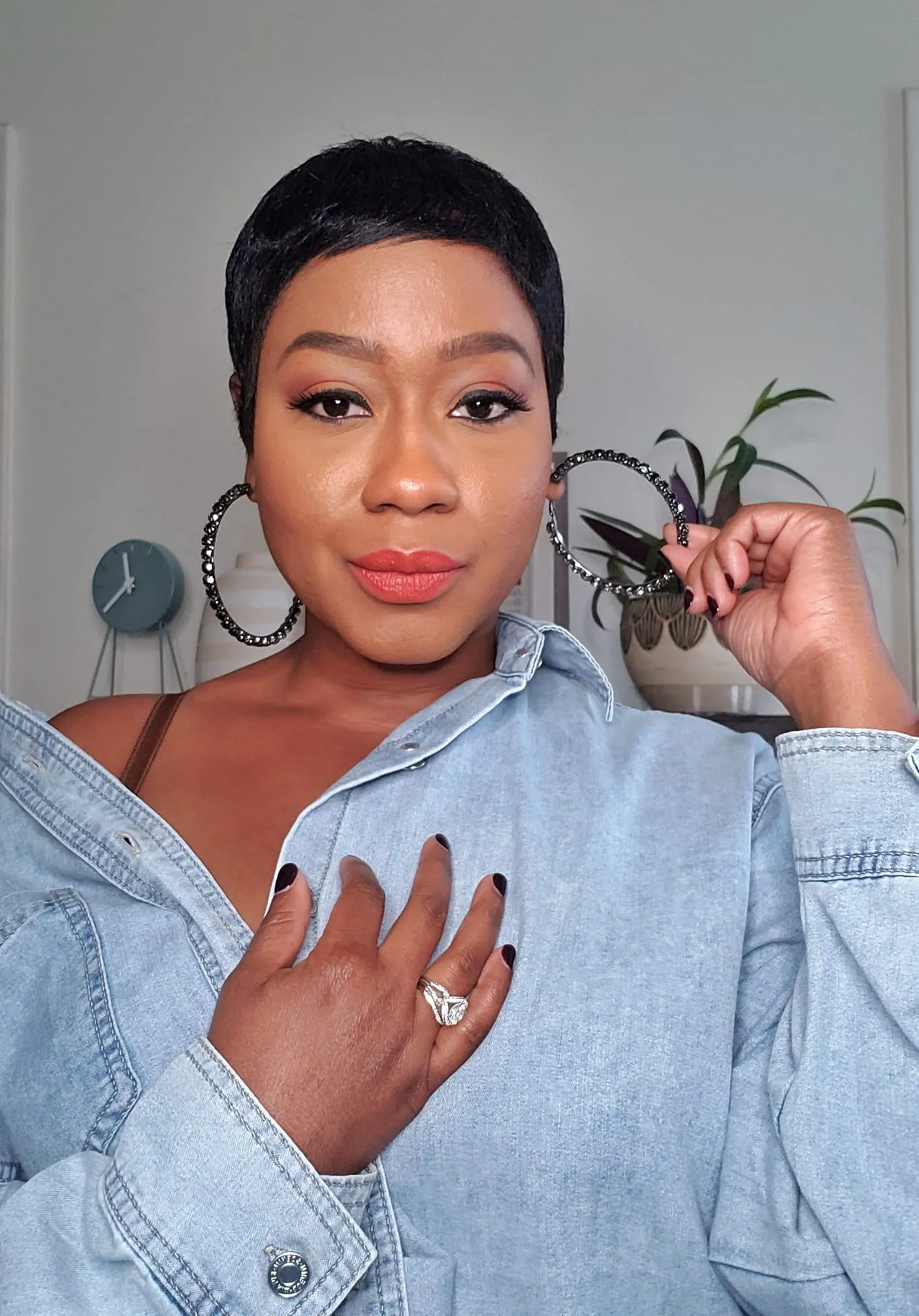 Black is Queen Hoop Earrings