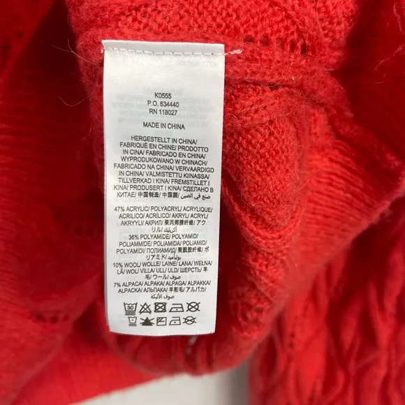 Boden Pointelle Fluffy Sweater Bright Coral K0555 Plus Size 20 / 22 Wool Aplaca