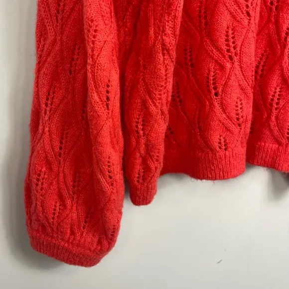 Boden Pointelle Fluffy Sweater Bright Coral K0555 Plus Size 20 / 22 Wool Aplaca