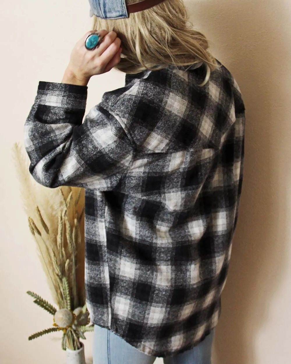 Boyfriend's Barn Shirt in Black
