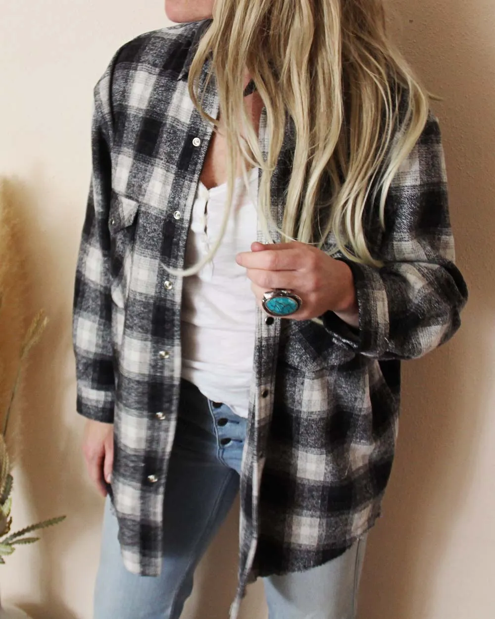 Boyfriend's Barn Shirt in Black