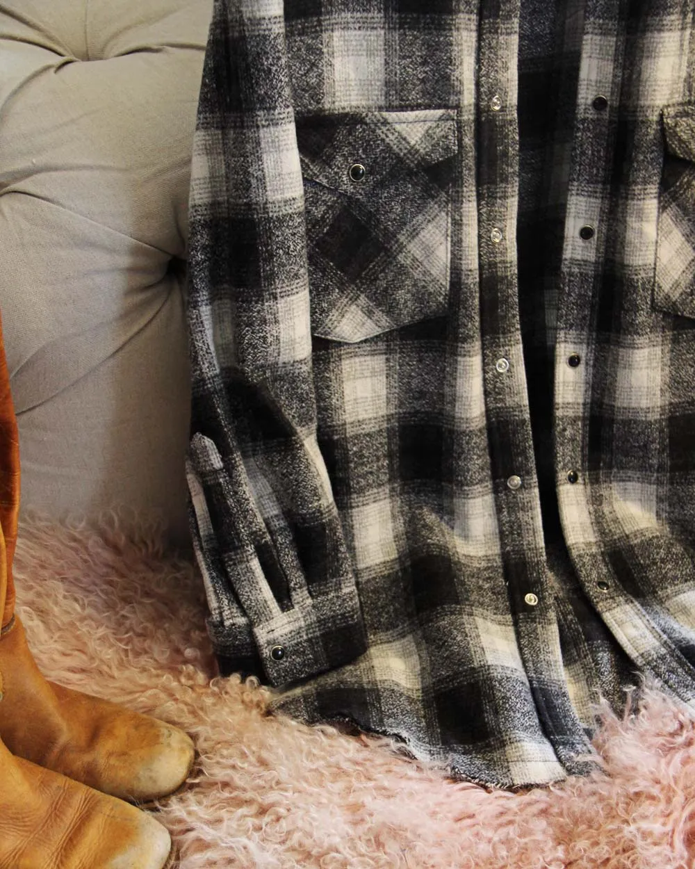 Boyfriend's Barn Shirt in Black