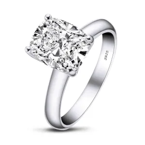Brilliant Square Cushion Moissanite Diamond Solitaire Ring