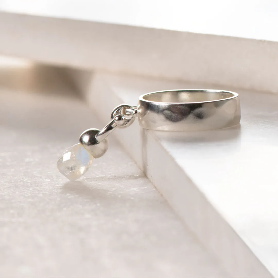 Brio - Moonstone Gemstone Design and Sterling Silver Horse Bit Ring
