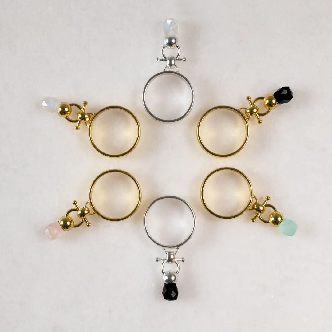 Brio - Moonstone Gemstone Design and Sterling Silver Horse Bit Ring