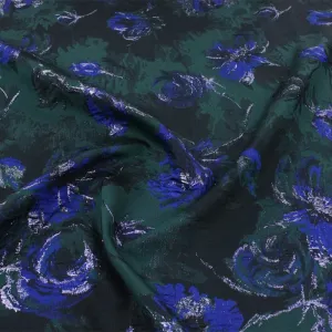 Brocade Fabric Bottle & Navy 150 cm