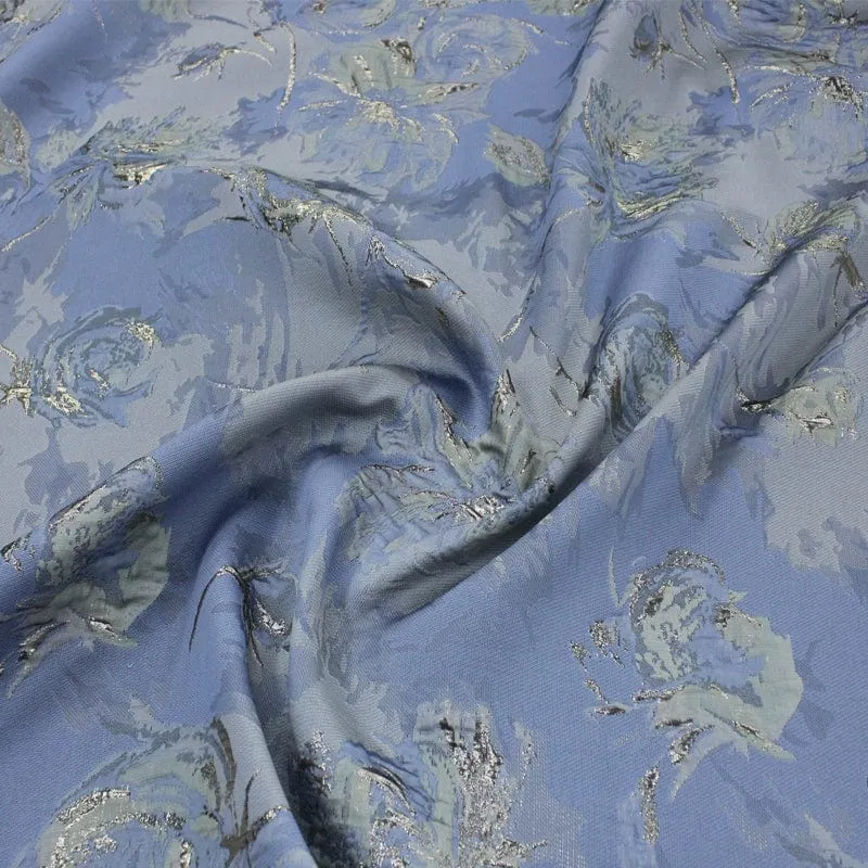Brocade Fabric Grey & Slate 150 cm