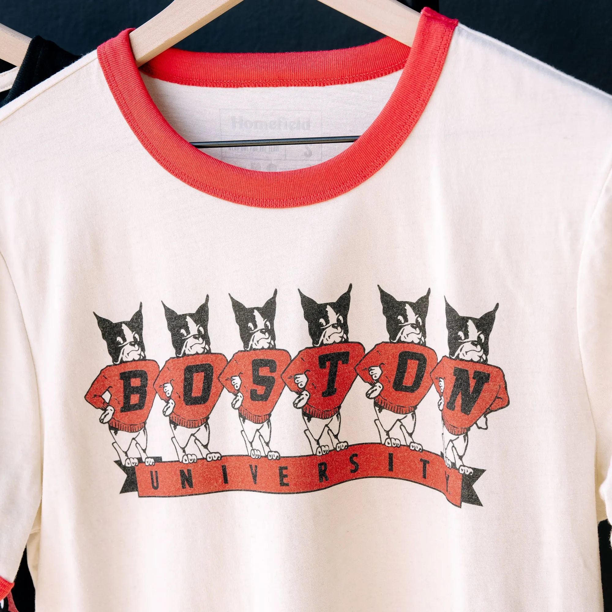 BU Terriers Vintage "Boston" Mascots Ringer Tee