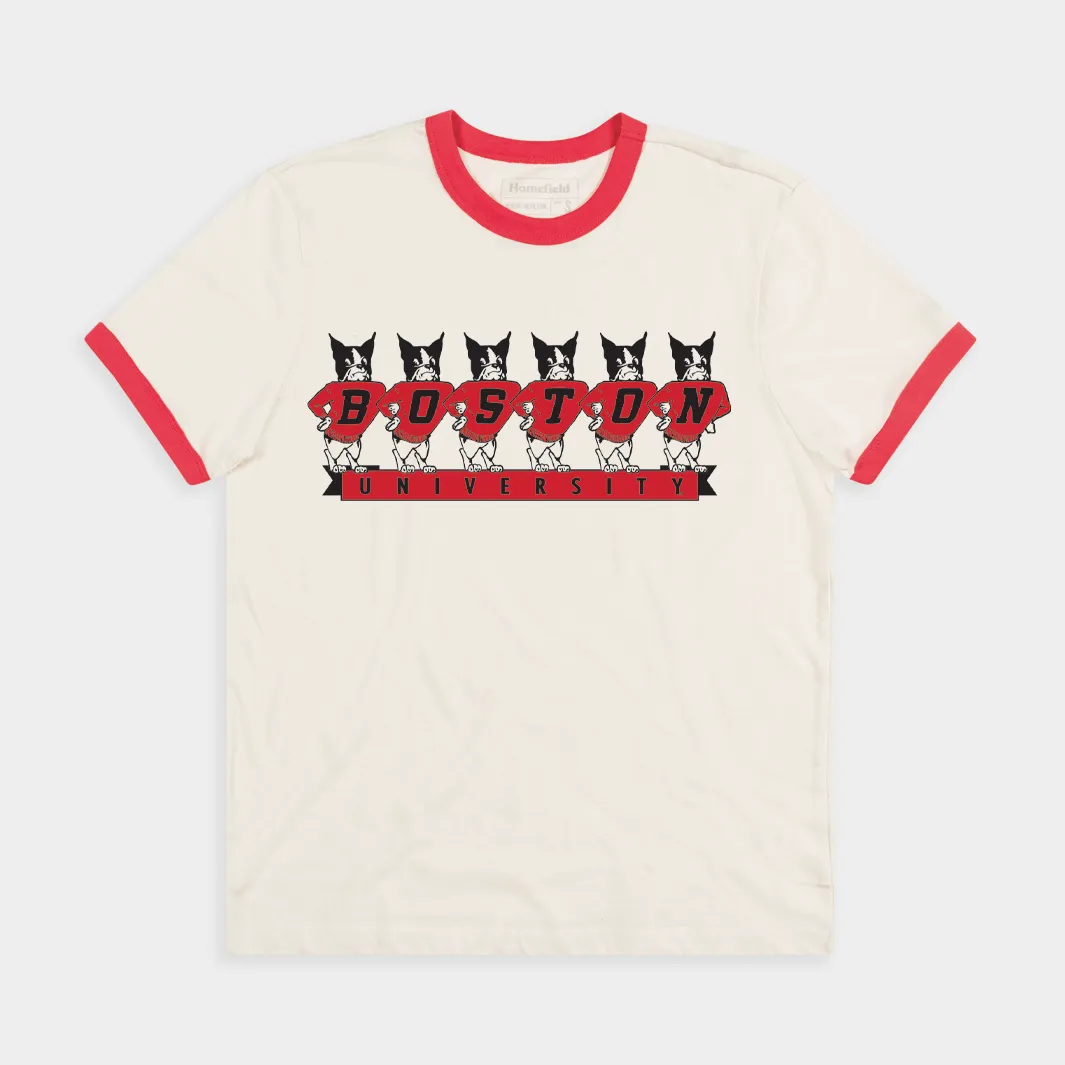 BU Terriers Vintage "Boston" Mascots Ringer Tee