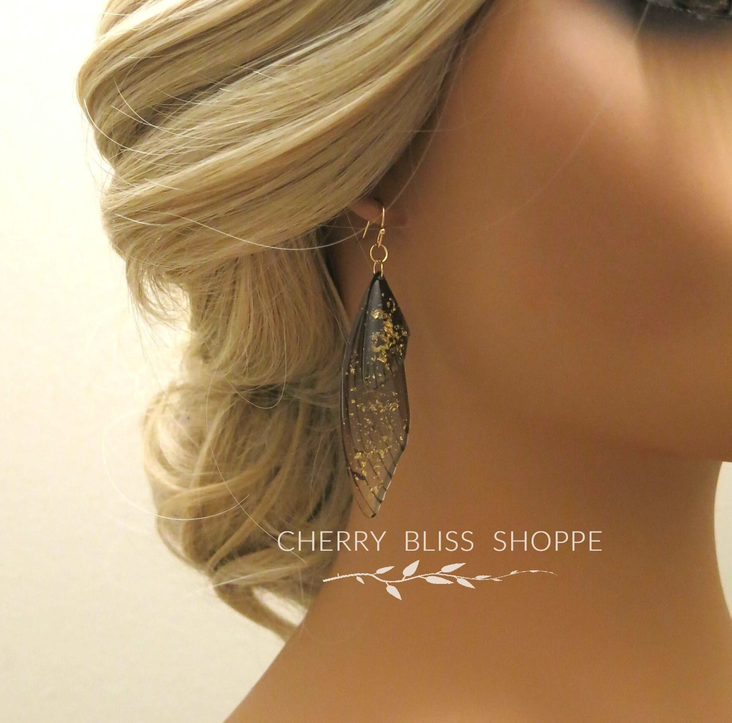 Butterfly Wing Boho Earrings, Multi Color Fairy Wing Dangle Earrings, Long Clear Wing Bohemian Earrings