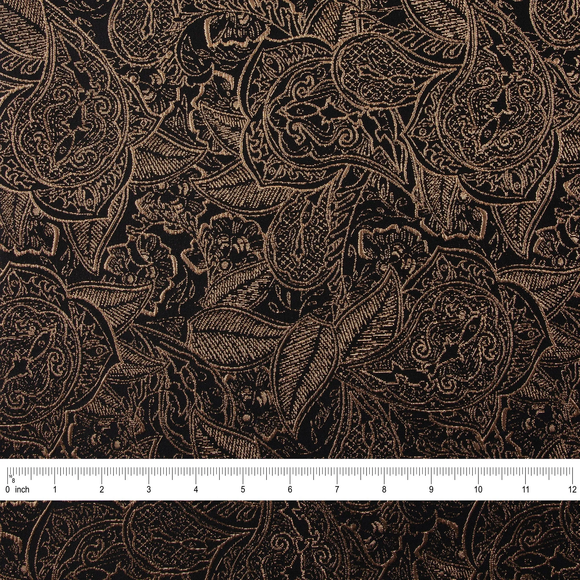 Byzantine Brocade Fabric, Metallic Gold & Black
