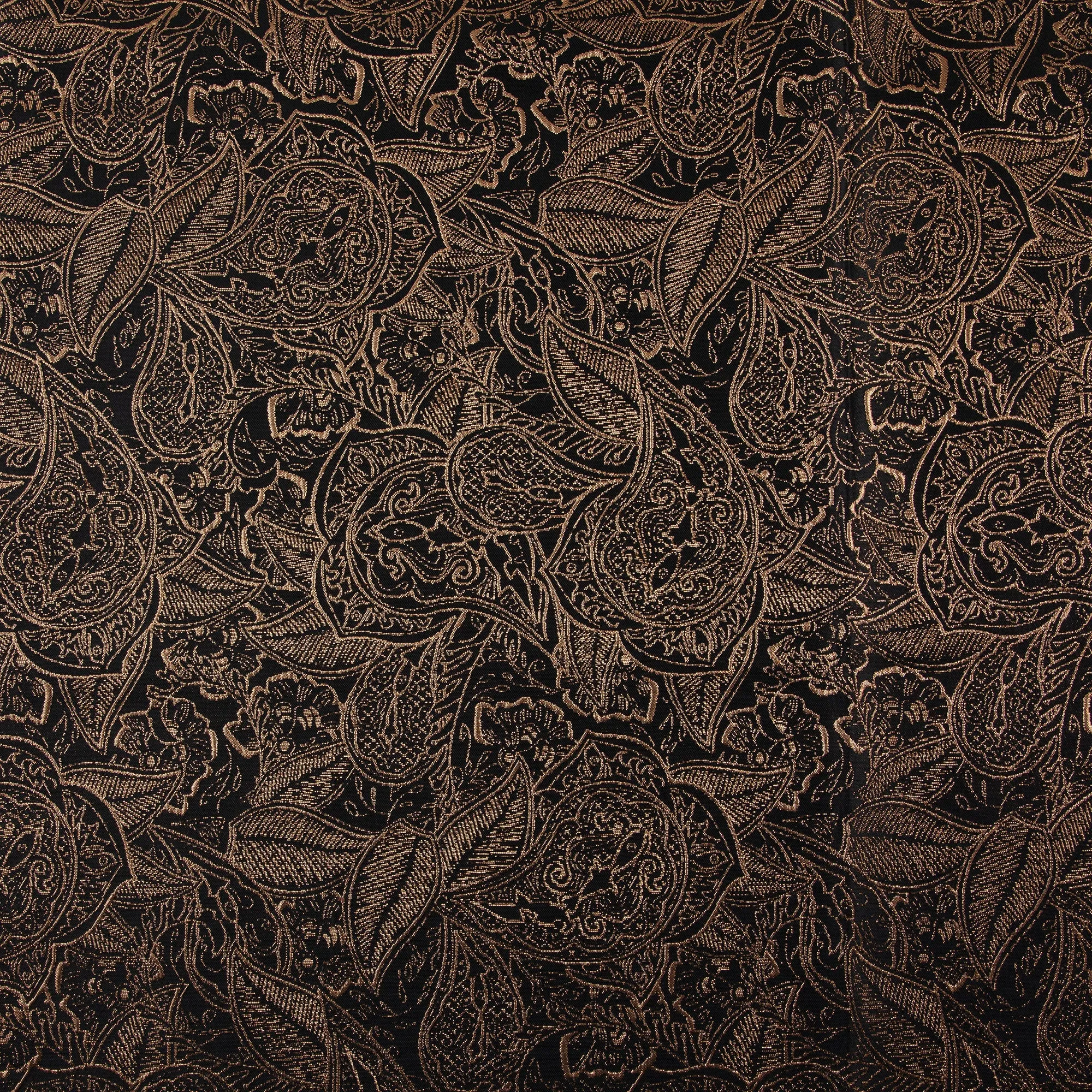 Byzantine Brocade Fabric, Metallic Gold & Black