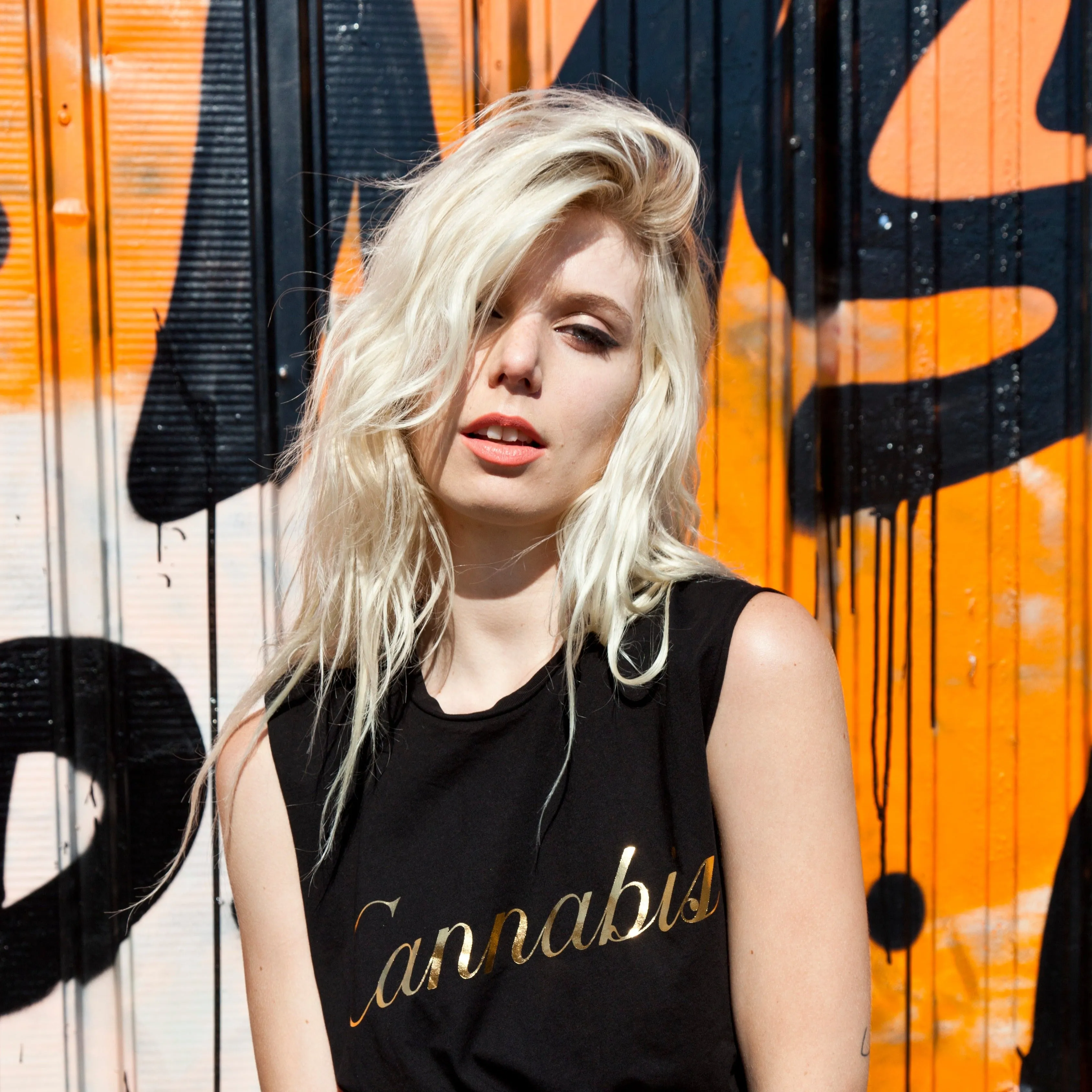 CANNABIS GOLD FOIL MUSCLE TEE