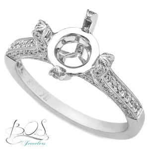 Cardinal Diamond Pave Engagement Ring 18K White Gold