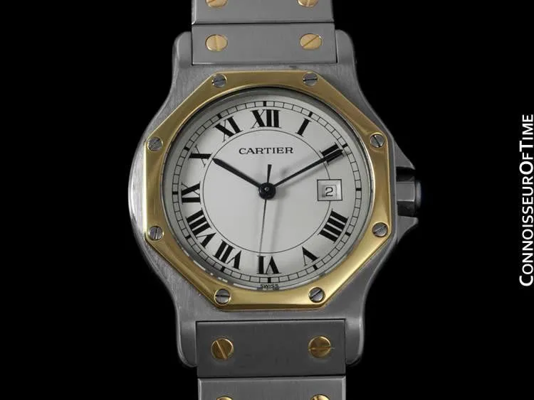 Cartier Santos Octagon Large Ladies/Small Mens Quartz Watch - Stainless Steel & 18K Gold