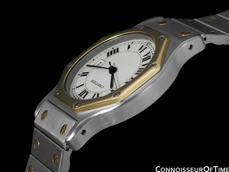 Cartier Santos Octagon Large Ladies/Small Mens Quartz Watch - Stainless Steel & 18K Gold