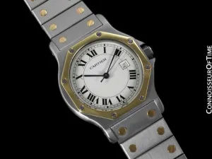 Cartier Santos Octagon Large Ladies/Small Mens Quartz Watch - Stainless Steel & 18K Gold