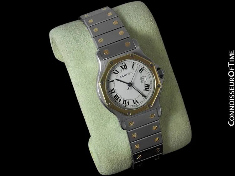 Cartier Santos Octagon Large Ladies/Small Mens Quartz Watch - Stainless Steel & 18K Gold