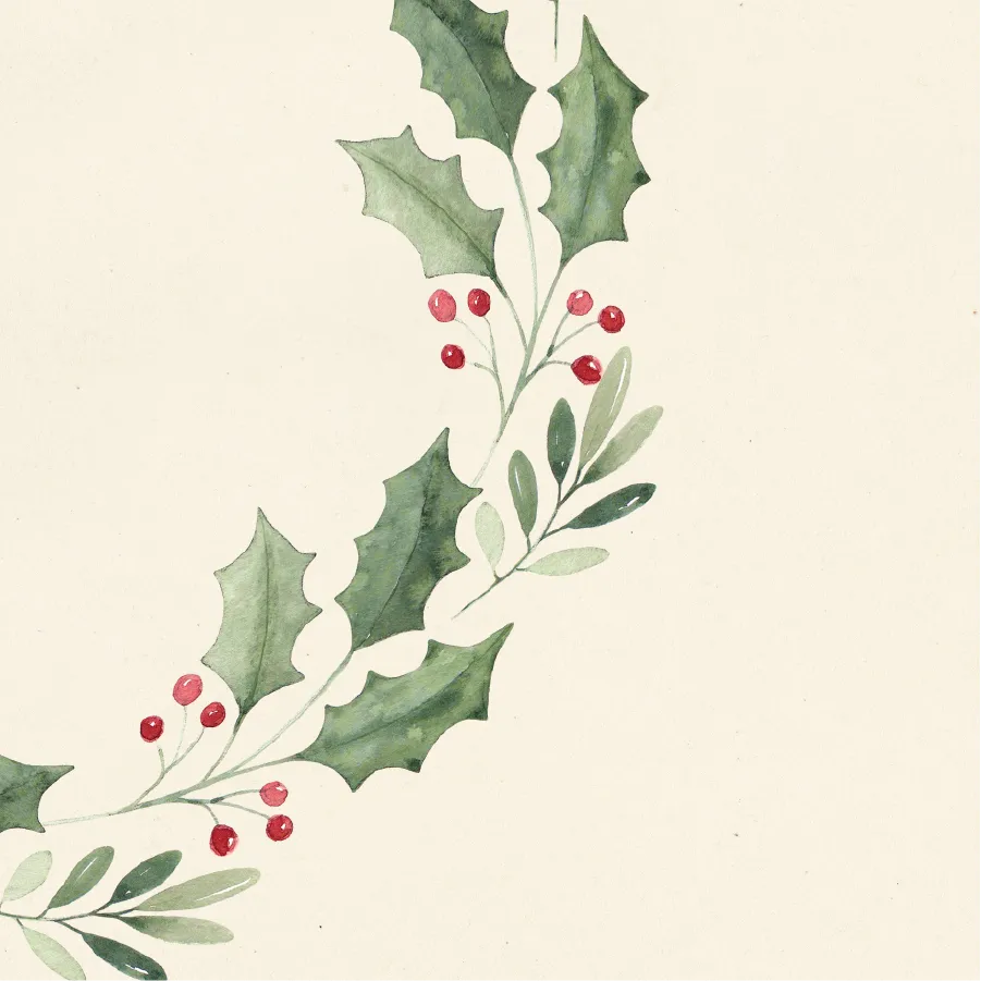 Christmas Wreath Art Print | Christmas Art: 8x10in