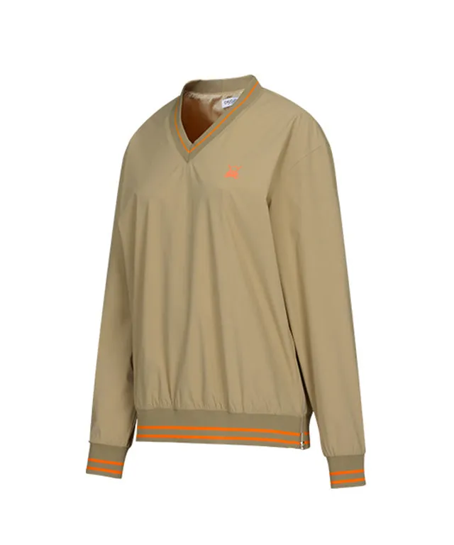 CHUCUCHU Men's V-Neck Windbreaker - Beige