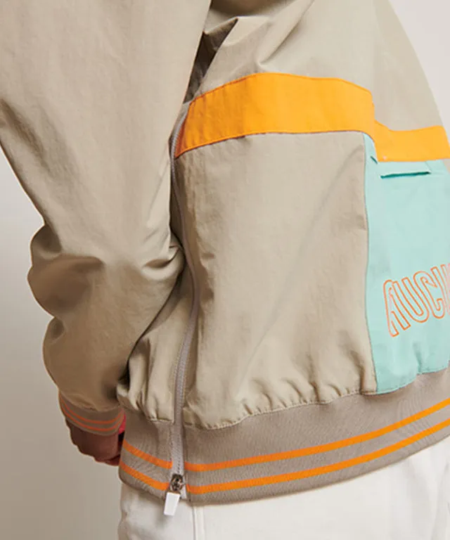 CHUCUCHU Men's V-Neck Windbreaker - Beige