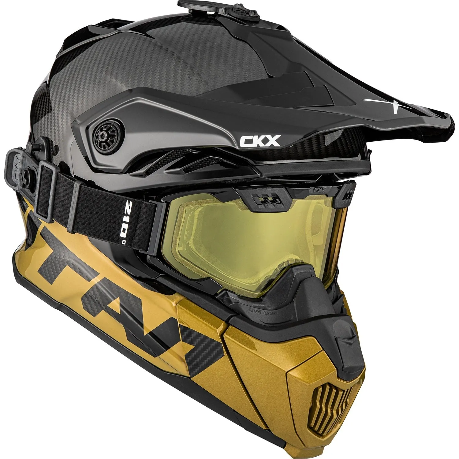 CKX Titan Air Flow Stalwart Carbon Trail and Backcountry Helmet with 210° Goggles
