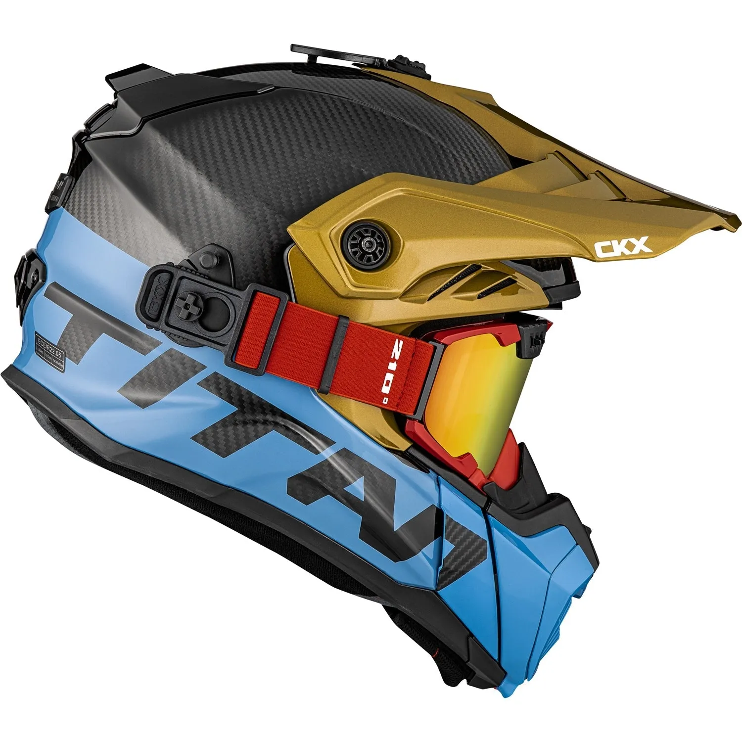 CKX Titan Air Flow Stalwart Carbon Trail and Backcountry Helmet with 210° Goggles
